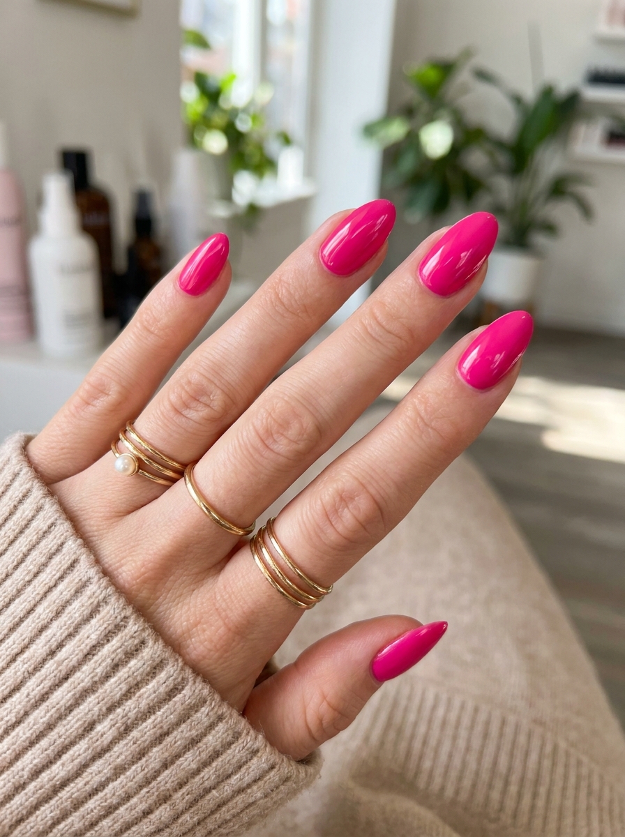 Hot Pink Statement Nails